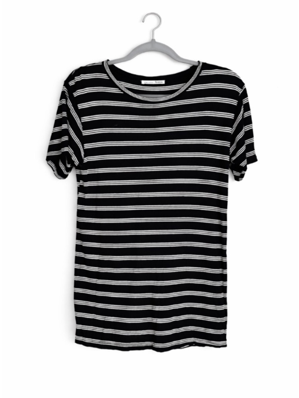 Reformation Jeans Tee Short Sleeve Top Shirt Large Black White Stripes